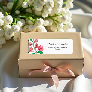 Pink Wedding Floral Magnolia White Etiket
