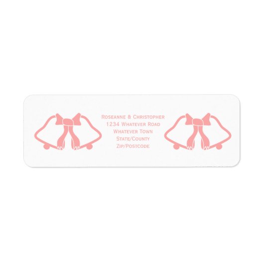 Pink Wedding Invitation Retour Adres Label (Voorkant)