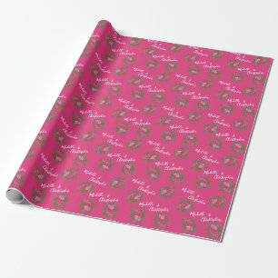 Pink Wedding Modern Floral Cadeaupapier