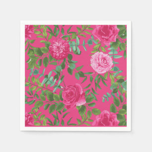 Pink Wedding Modern Floral Servet