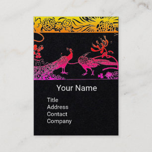 PINK WEDDING TORTELDUIFJES MONOGRAM zwart papier Visitekaartje