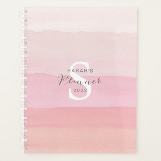 Pink Weekly Planner Trendy abstracte waterverf (Voorkant)