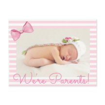 Pink We're Parents Baby Geboorte Aankondiging