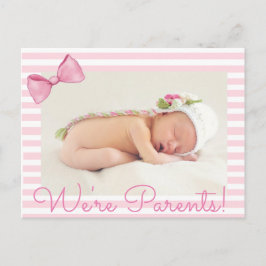 Pink We're Parents Baby Geboorte Aankondiging