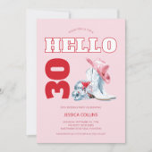 Pink Western Disco Cowgirl 30th Birthday Party Kaart (Voorkant)