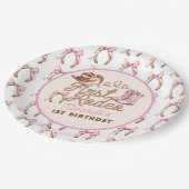 Pink Western First Rodeo Birthday Papieren Bordje (Gekanteld)