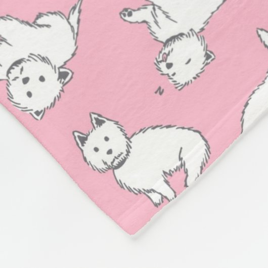Pink Westies Fleece Blanket (Hoek)