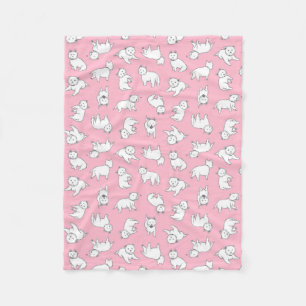 Pink Westies Fleece Blanket Deken