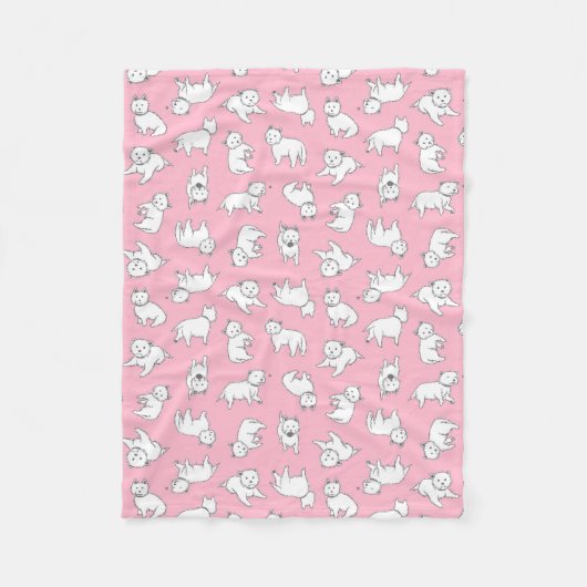 Pink Westies Fleece Blanket Deken (Voorkant)