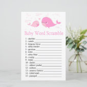 Pink Whale Baby anagram spel (Staand voorkant)