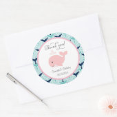 Pink Whale Birthday Sticker (Envelop)
