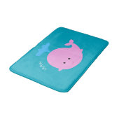 Pink Whale Graphic Bathmat Badmat (Gekanteld)