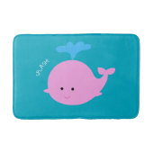 Pink Whale Graphic Bathmat Badmat (Voorkant)