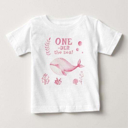 Pink Whale Oneder The Sea 1st Birthday (Voorkant)