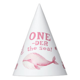 Pink Whale Oneder The Sea 1st Birthday  Feesthoedjes
