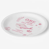 Pink Whale Oneder The Sea 1st Birthday  Papieren Bordje (Gekanteld)