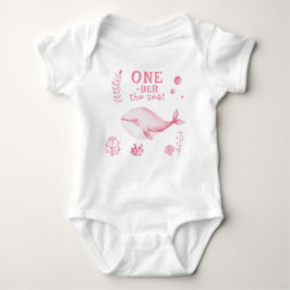Pink Whale Oneder The Sea 1st Birthday  Romper