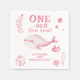 Pink Whale Oneder The Sea 1st Birthday  Servet