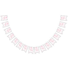 Pink Whale Oneder The Sea 1st Birthday  Vlaggetjes