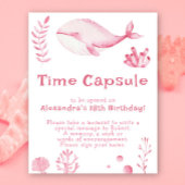 Pink Whale Time Capsule 1e verjaardag Poster