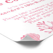 Pink Whale Time Capsule 1e verjaardag Poster (Hoek)