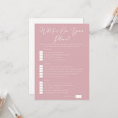 Pink What's On Your Phone Bridal Shower Download Kaart (Voorkant / Achterkant in situ)