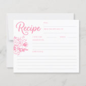 Pink Whimsical Bridal Shower Recipe Card (Voorkant)