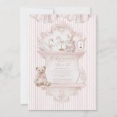 Pink Whimsical Elegant Baby Shower Kaart (Voorkant)