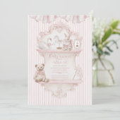 Pink Whimsical Elegant Baby Shower Kaart (Staand voorkant)