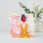 Pink Whimsical Fairy Girl Birthday Kaart (Staand voorkant)