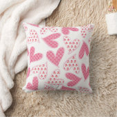 Pink Whimsical Floral Hearts Pattern Kussen (Deken)