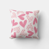 Pink Whimsical Floral Hearts Pattern Kussen (Voorkant)