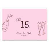 Pink Whimsical Hand Written Scribble Wedding Kaart (Voorkant)
