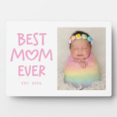 Pink Whimsical Heart Best Mom Ever Photo Fotoplaat (voorkant)
