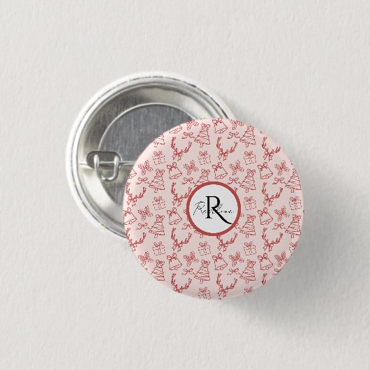 Pink Whimsical Ronde Button 3,2 Cm (Voorkant /achterkant)