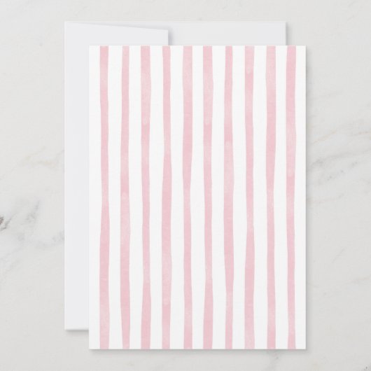 Pink Whimsical Stripes Cold Outside Baby Shower Kaart (Achterkant)