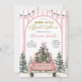 Pink Whimsical Stripes Merry Little Bridal Shower Kaart (Voorkant)