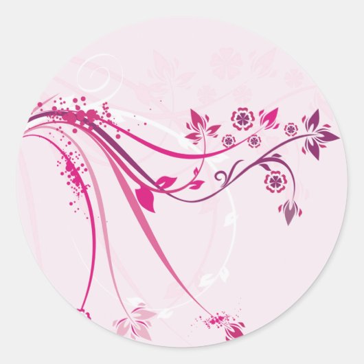 Pink Whimsy Ronde Sticker (Voorkant)