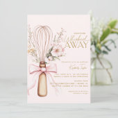 Pink Whisked Away Wildflowers Vrijgezellenfeest Kaart (Staand voorkant)