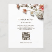 Pink White 3D Wildflowers BUDGET Wedding Flyer (Achterkant)