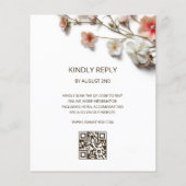 Pink White 3D Wildflowers BUDGET Wedding Flyer (Achterkant)