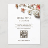 Pink White 3D Wildflowers BUDGET Wedding Flyer (Achterkant)