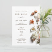 Pink White 3D Wildflowers Simple Kaart (Staand voorkant)