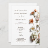 Pink White 3D Wildflowers Simple Kaart (Voorkant / Achterkant)