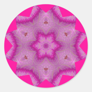 Pink White and a touch of Brown ~ Ronde Sticker