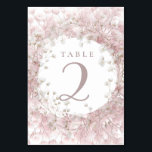 pink white baby's breath flowers table 2 kaart<br><div class="desc">Wedding table number</div>