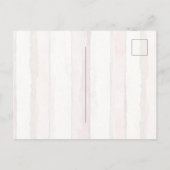 Pink White Beige Stripes Thinking of you Briefkaart (Achterkant)