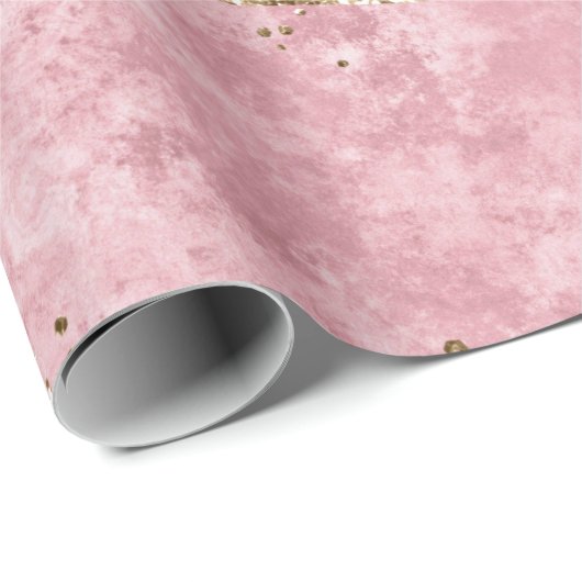 Pink White Black Mauve Gold Glitter Agate Marble Cadeaupapier (Rol Hoek)