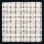 Pink White Black Stripes Stenen Onderzetter<br><div class="desc">Pink White Black Stripes</div>