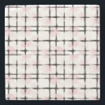 Pink White Black Stripes Stenen Onderzetter<br><div class="desc">Pink White Black Stripes</div>